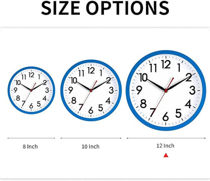 AKCISOT 12 Inch Wall Clock Silent Non Ticking Modern Wall Clocks Battery - Image 3
