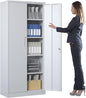 Metal Storage Cabinet with Adjustable Shelves, Garage Tool Cabinet with 2 by BIZOEIRON