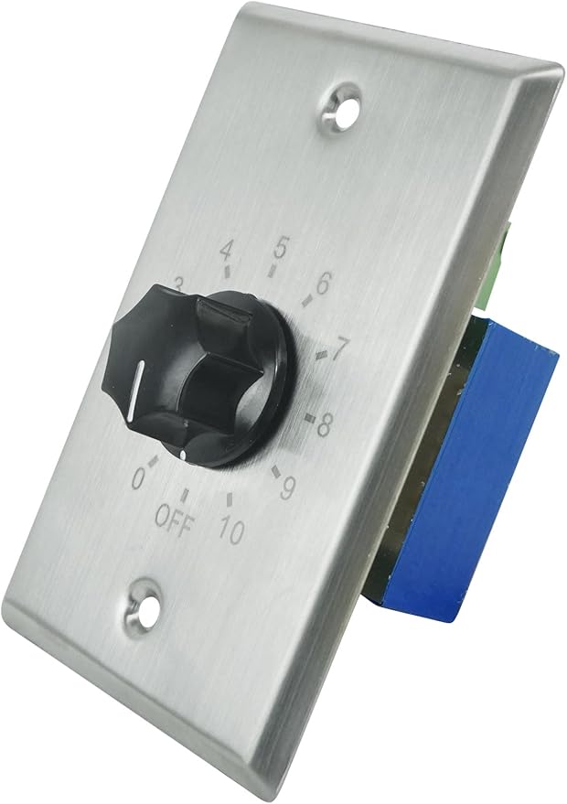 Rockville VOL70200 SS 200W 70V Wall Volume Control Zone Controller, Stainless - Image 2