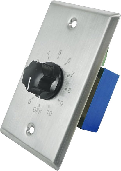 Rockville VOL70200 SS 200W 70V Wall Volume Control Zone Controller, Stainless - Image 2