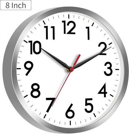 AKCISOT Wall Clock, Modern Small Wall Clocks Battery Operated 8 Inch, Silent - Image 3