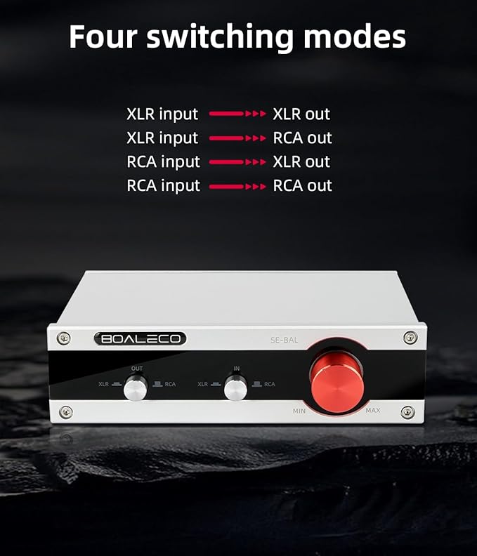 SE-BAL Audio Switch RCA XLR 2-IN-2-OUT HiFi Balanced Stereo Audio Switcher - Image 4