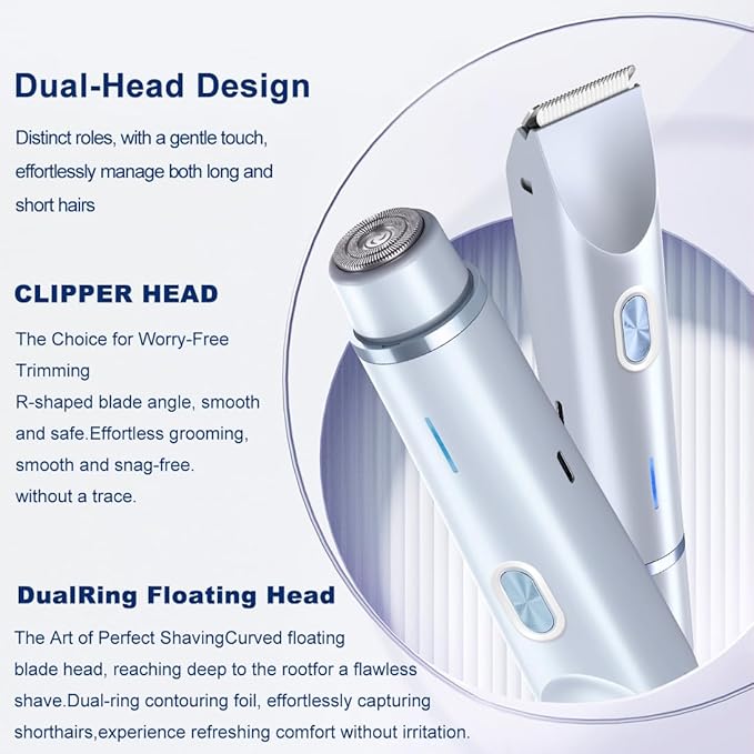 Bikini Trimmer for Women 2 in 1 Dual Head - Image 5