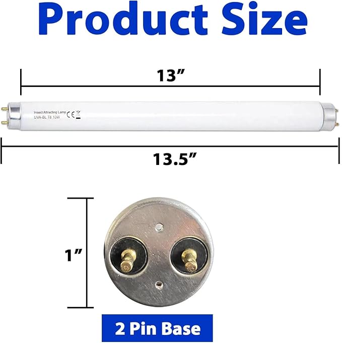 6 Pack T8F10W BL 10W Replacement Bulbs T8 10 Watts Fluorescent Tube - Image 2