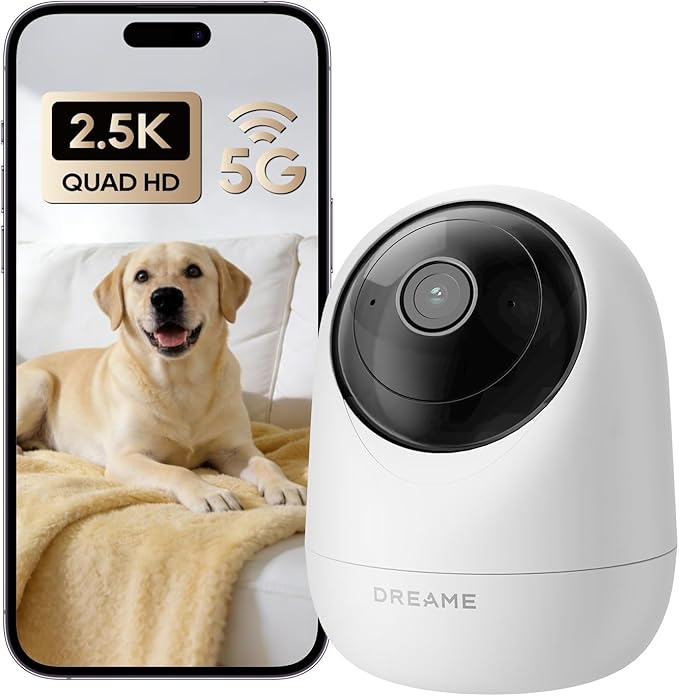 DREAME 2.5K Pet Dog Camera, Indoor Security Camera, Dual-Band 5G/2.4G Wi-Fi by Dreame