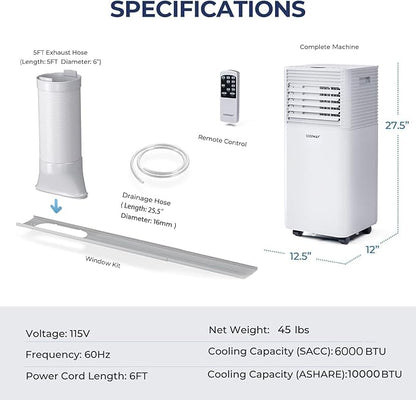 COSTWAY Portable Air Conditioner, 10000BTU AC Cooling - Image 6