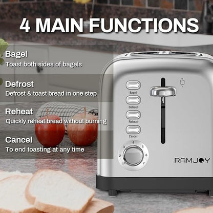 Toaster 2 Slice, Extra Wide Slot Toaster - Image 4