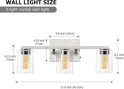 SADENICEL Brushed Nickel Vanity Lights, 3-Light Bathroom Light Fixtures - Image 5