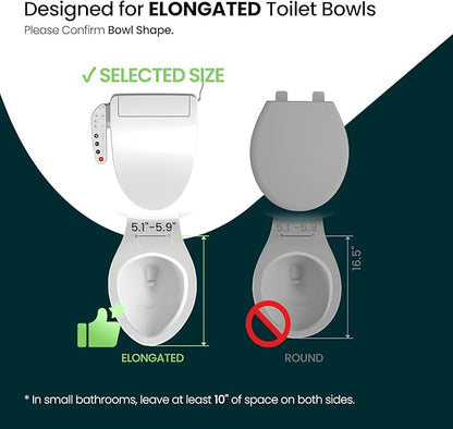 R&T V2601 Electric Bidet Seat For Elongated Toilet, Smart Toilet Seat - Image 8