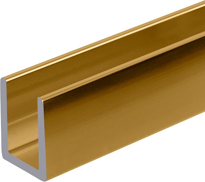 Brixwell SDCD38BGA-CCP23-XCP10 Brite Gold Anodized 3/8" Fixed Panel Shower Door - Image 2