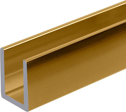 Brixwell SDCD38BGA-CCP36 Brite Gold Anodized 3/8" Fixed Panel Shower Door Deep - Image 2