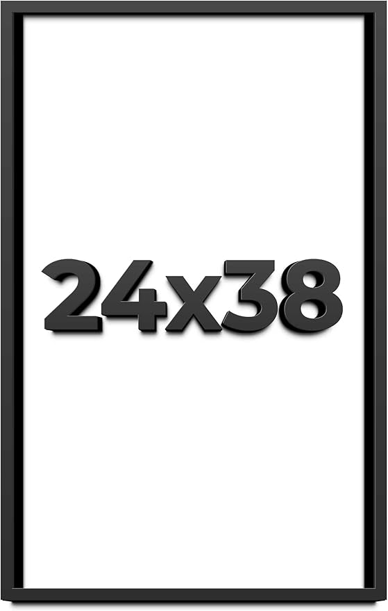 24x38 Shadow Box Frame Black | 1 Inch Deep Solid Wood Shadowbox Display Frame | by CustomPictureFrames