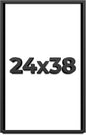 24x38 Shadow Box Frame Black | 1 Inch Deep Solid Wood Shadowbox Display Frame | by CustomPictureFrames