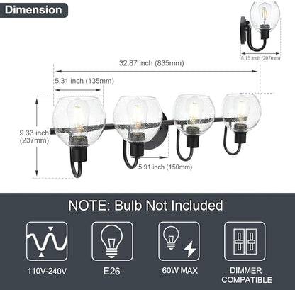 WINSHEN 4-Lights Contemporary Bathroom Light Fixtures Over Mirror - Image 4