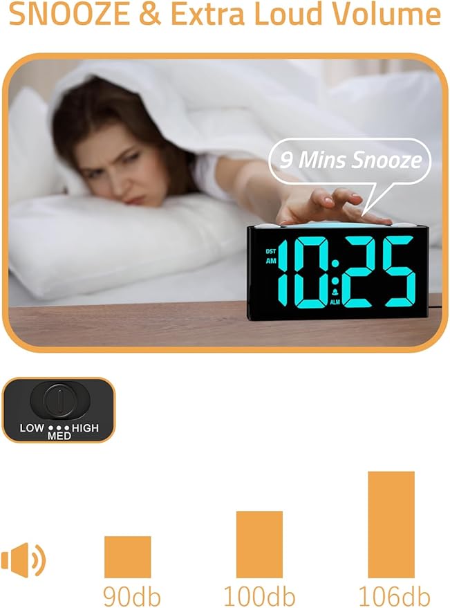 Mesqool Digital Alarm Clock for Bedrooms - Image 8