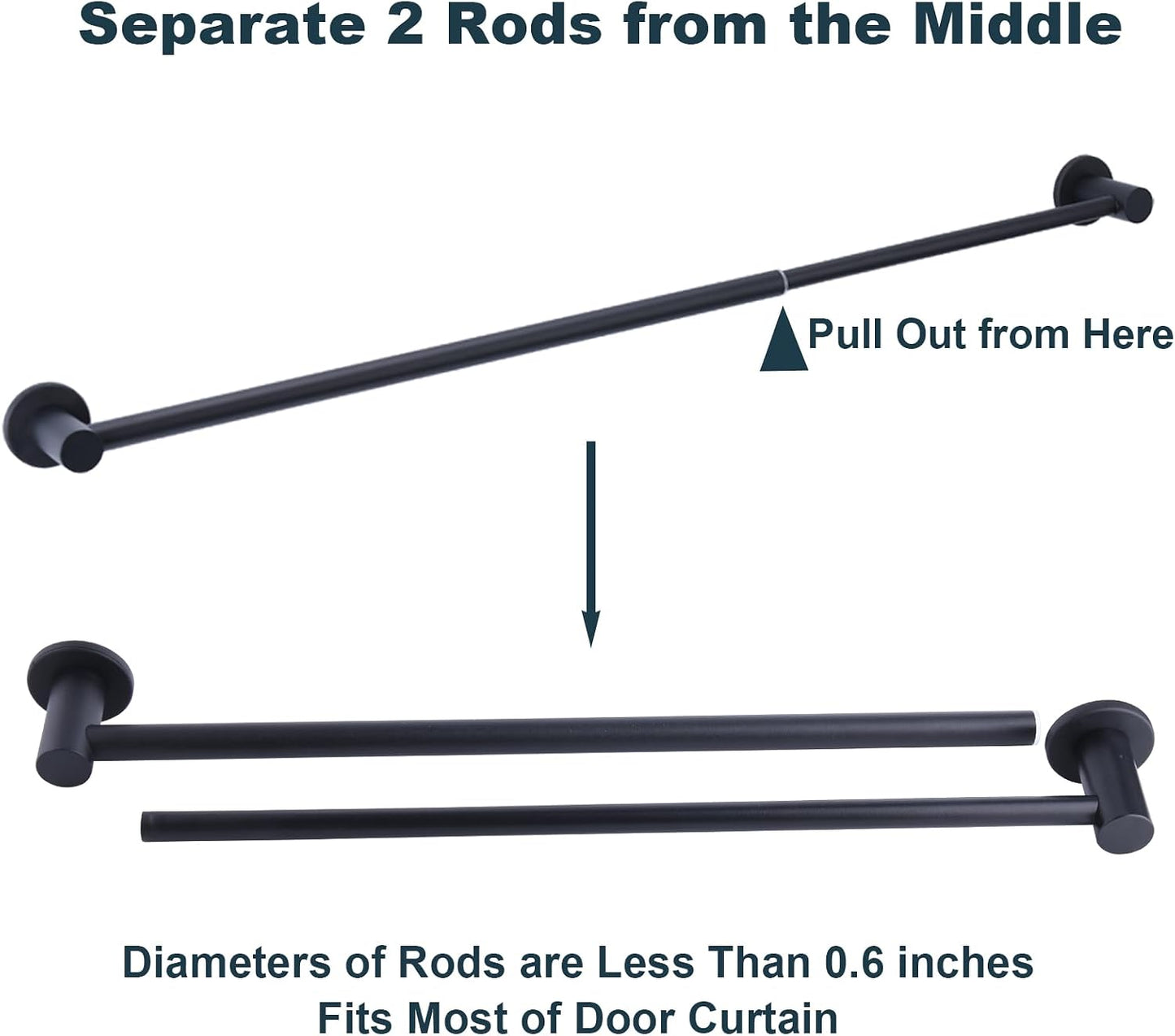 18"-31.5" Adjustable Magnetic Curtain Rod for Metal Door, Kitchen Towel Bar | Strong Magnets Rubber Coating, Magnetic Rod for Chart Whiteboard Calendar, Towel Holder for Fridge Dishwasher Black 1 Pack