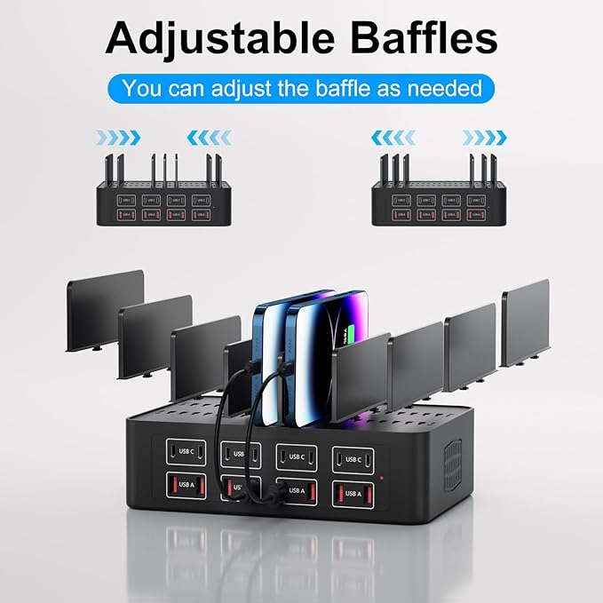 150W/35A Charging Station for Multiple Devices, 16 Port USB C Fast Charging - Image 4