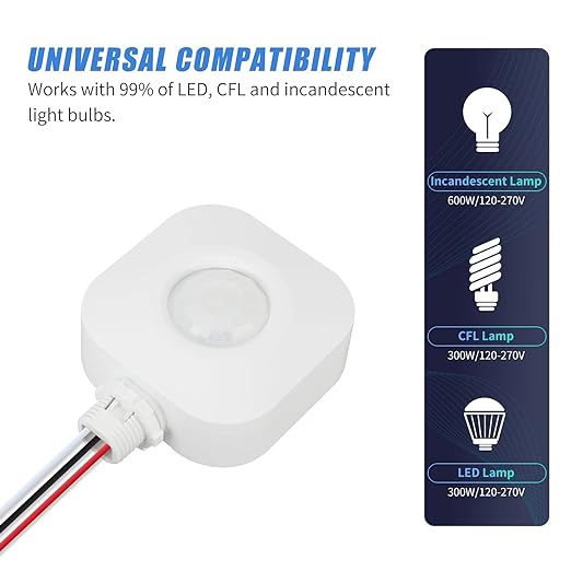ECOELER Ceiling Occupancy Motion Sensor Switch, High Bay Fixture Mount 360° - Image 5