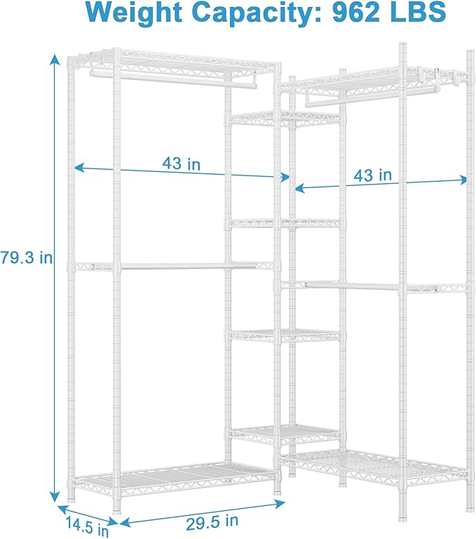 Ulif E4 Clothes Rack, Heavy-Duty Garment Rack, Metal Freestanding Clothing - Image 7