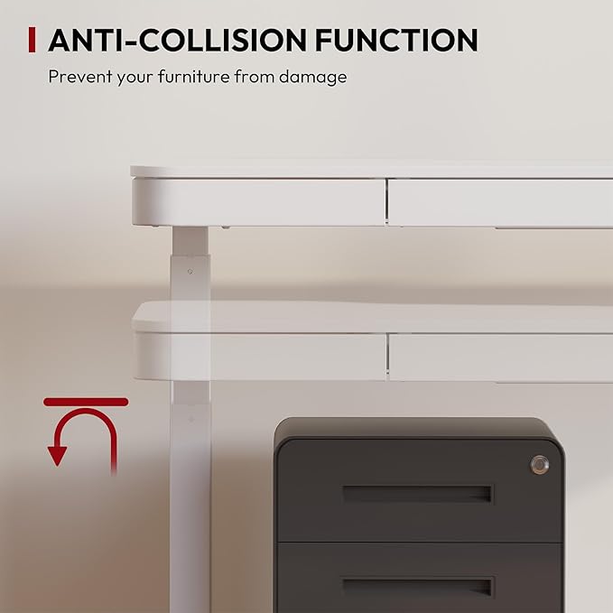 Standing Desk with Drawer, Electric Height Adjustable Home Office Desk with - Image 7
