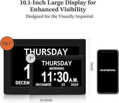 10.1'' Extra Large Digital Clock, 1280*800p HD Display, Dementia Clock - Image 3