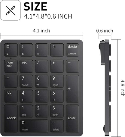 havit Bluetooth Number Pad Wireless Numeric Keypad Numpad 26 Keys Portable Mini - Image 5