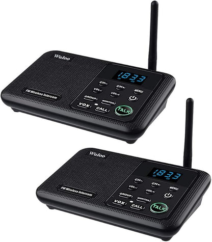 Wuloo Intercoms Wireless for Home 1 Mile Range 22 Channel 100 Digital Code by Wuloo