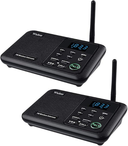 Wuloo Intercoms Wireless for Home 1 Mile Range 22 Channel 100 Digital Code by Wuloo