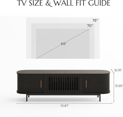 POVISON Fully-Assembled Mid Century Modern TV Stand - Image 5