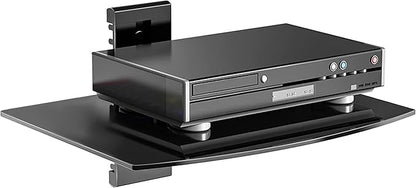 suptek Glass Floating Shelf, 1 Tier Media Shelf by suptek