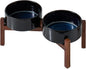 Ceramic 7.3inch Raised Double Dog Bowls Set by Havniva