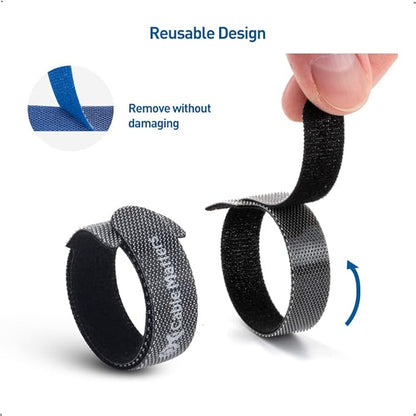 Cable Matters 100-Pack Hook-and-Loop Reusable Cable Ties, Sizes 4", Cord - Image 5