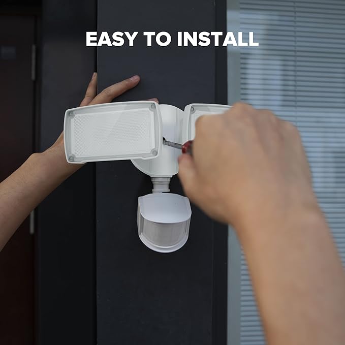 LUTEC 38W 3500 Lumen LED Motion Activated Integrated Dual-Head Floodlight - Image 8