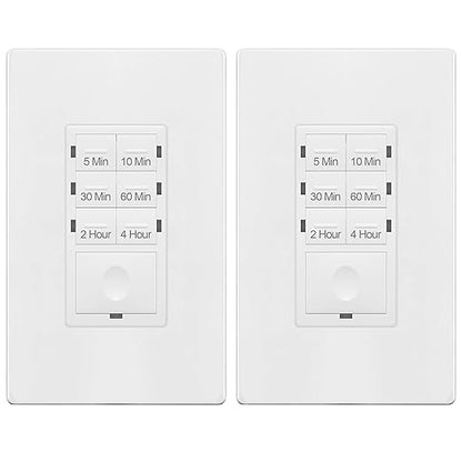 ENERLITES 4-Hour No Neutral Wire Countdown Timer Switch, 5-10-30-60 Min by Enerlites