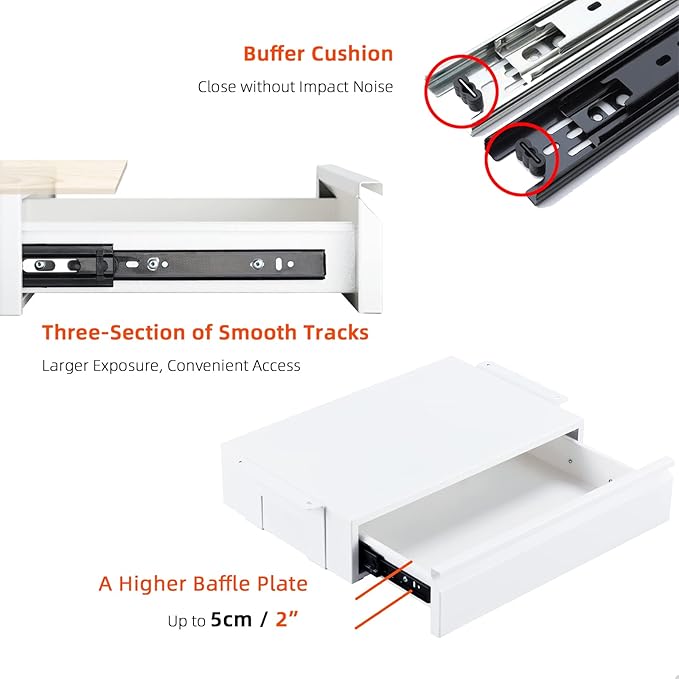 Under Desk Drawer 18", Pull-out Storage Organizer - Image 4