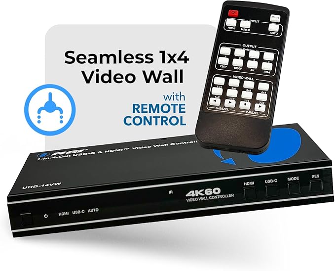 OREI 4K 2x2 HDMI or USB-C Video Wall Controller Processor Display Upto 4K 60hz - Image 8
