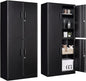 Metal Storage Cabinet with 3 Adjustable Shelves and 4 Doors, Steel Tool Cabinets by SISESOL