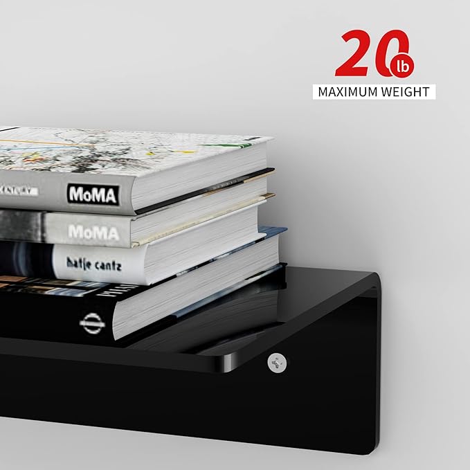 17 Inches Acrylic Wall Shelves 2 Pack, Floating Shelf - Image 4