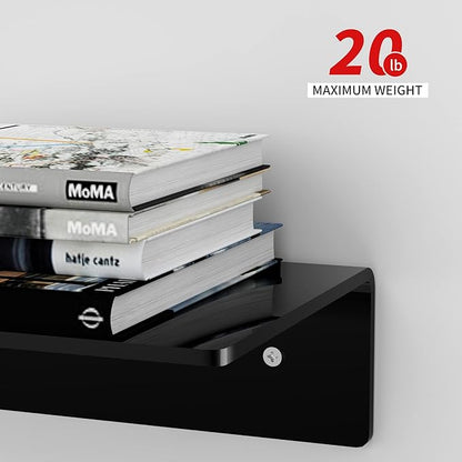 17 Inches Acrylic Wall Shelves 2 Pack, Floating Shelf - Image 4