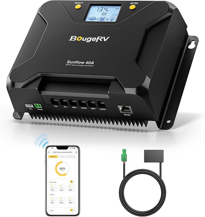 BougeRV MPPT Solar Charge Controller 40A, w/ Low-Temp Cut-Off, APP Control by BougeRV