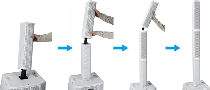 Rockville TITAN ARRAY SYSTEM White, 3200W Powered Column Array Speaker System - Image 2
