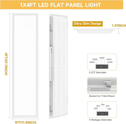 2 Pack 1x4 LED Flat Panel Light Drop Ceiling Office Fixture, Surface Mount Drop - Image 8