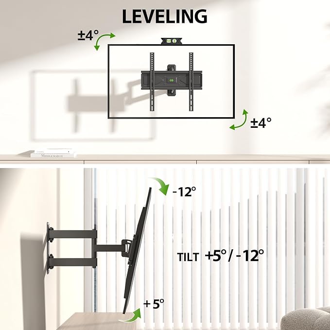 USX MOUNT Corner TV Wall Mount for 26-60 Inch TVs up to 80 lbs, Single - Image 5