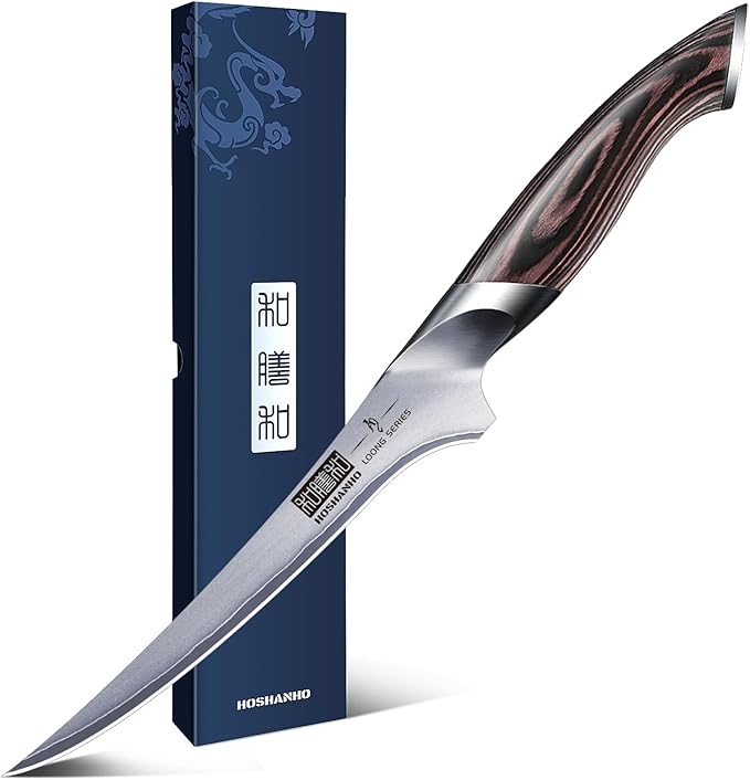 HOSHANHO Fillet Knife 7 Inch, Super Sharp Boning Knife in High Carbon Stainless by HOSHANHO