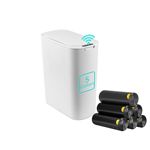 5 Gallon Motion Sensor Bathroom Trash Can Automatic Garbage Cans by LJIACLEATouchlessTrashCan