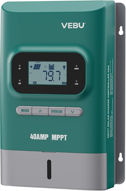 MPPT Solar Charge Controller 100V/40A, 12V/24V Auto, LCD Display, by VEBU