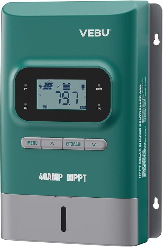 MPPT Solar Charge Controller 100V/40A, 12V/24V Auto, LCD Display, by VEBU