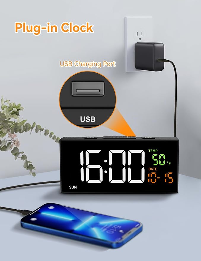 Netzu Alarm Clocks for Bedrooms, Digital Clock - Image 4