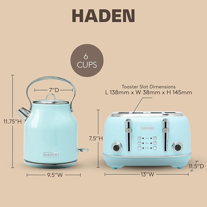 Haden Heritage 4 Slice Wide Slot Stainless Steel Toaster Bundled - Image 5
