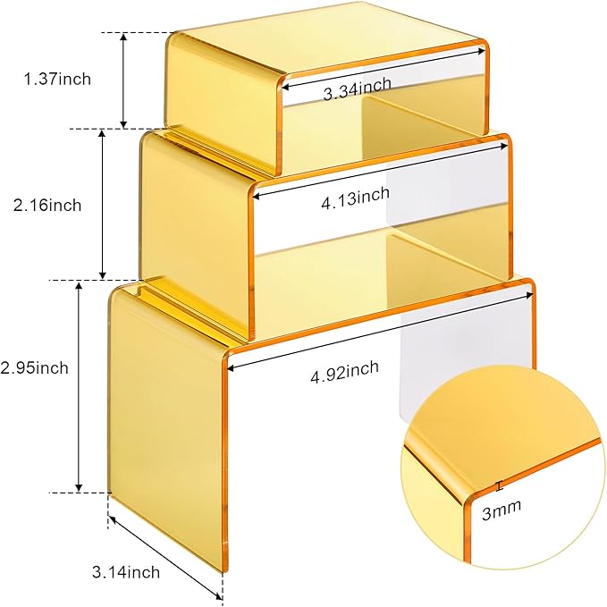 Chuangdi 2 Sets Acrylic Display Risers, Product Stand, Jewelry Display Riser - Image 2